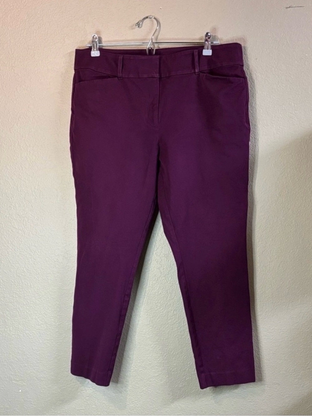 Loft Pants Women’s Plum Curvy Skinny Ankle Flat Front Business Casual Sz 12